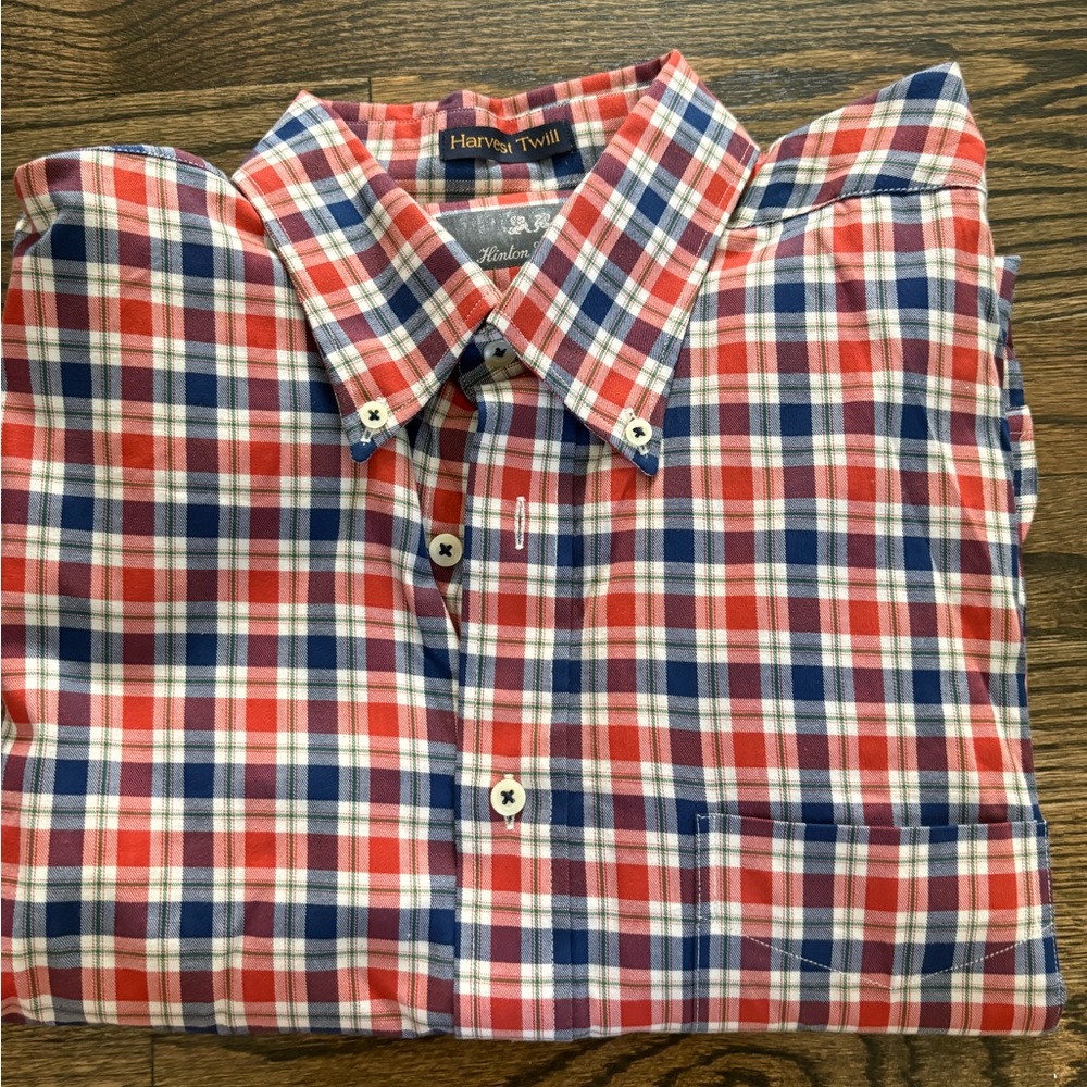 Men's Red and Blue Plaid Shirt
